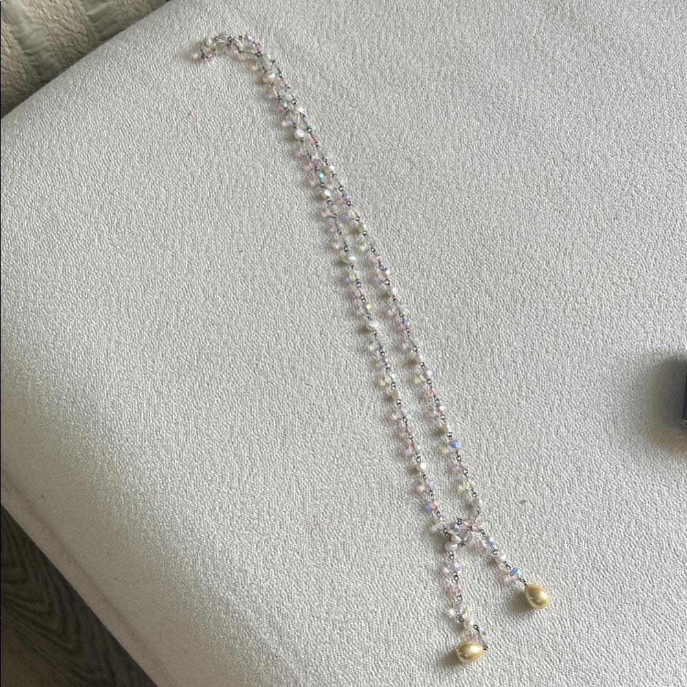 Elegant Crystal and Pearl Women's Necklace
